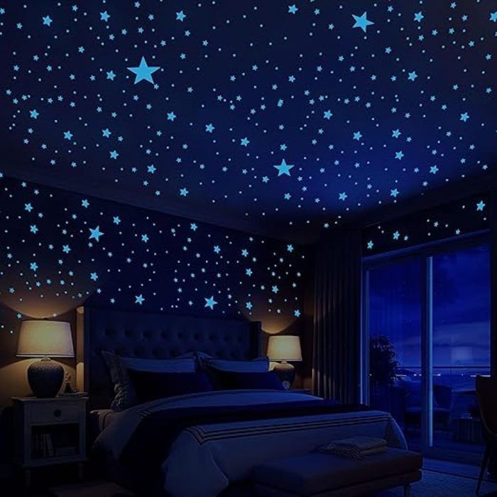 431 Pièces Etoile Lumineuse Stickers Muraux Etoiles Fluorescente Autocollant Mural Phosphorescentes Plafond pour Décoratio GOMMETTE