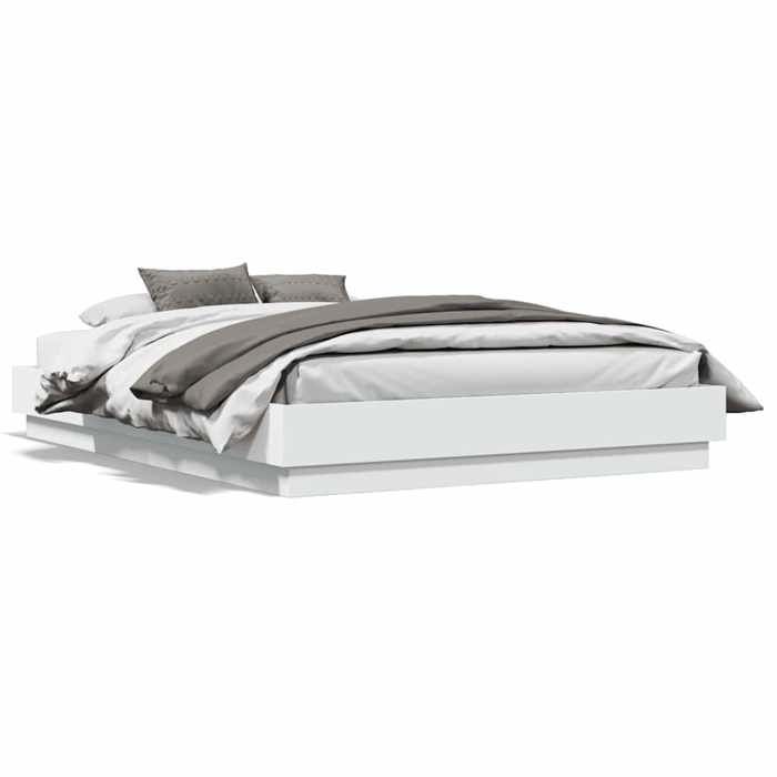 Luxe&Mode Structure de lit sans matelas blanc 140x190 cm 2 ans garantie LV7421