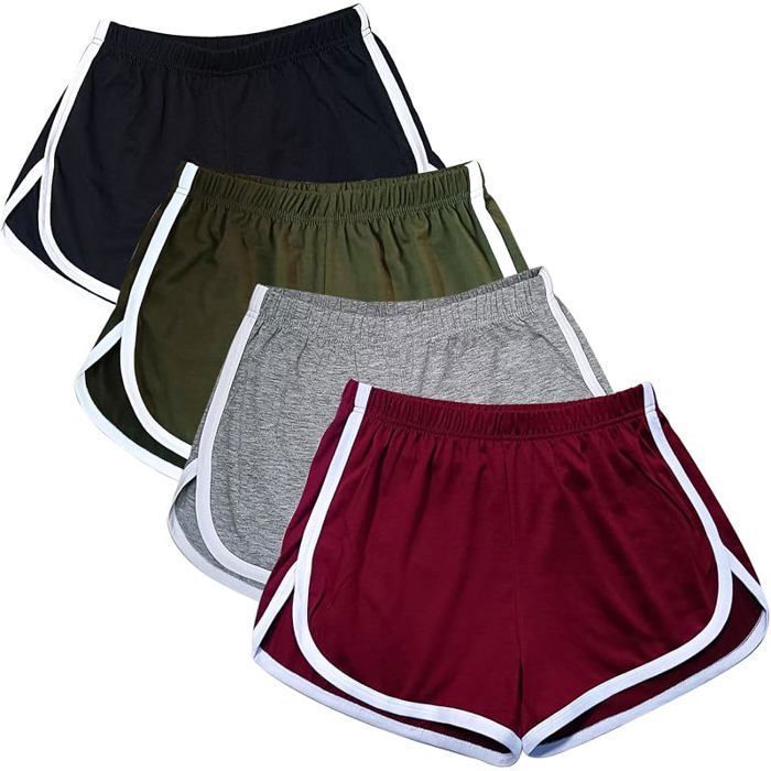 4 Pack Womens Cotton Yoga Dance Short Pants Multicore a 38
