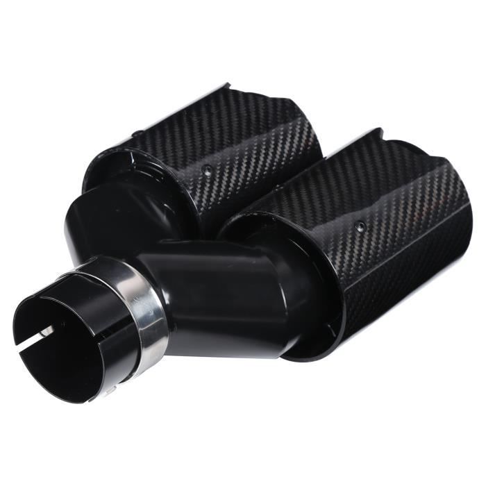 Double Embout Échappement Fibre De Carbone 63-93 Mm - Universel Gauche, Look M Performance Noir Brillant