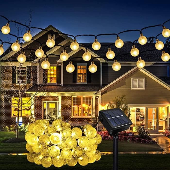 Guirlande Lumineuse Solaire Jsdoin 50 LED - 10 M, étanche, 8 Modes, Pour Noël/extérieur