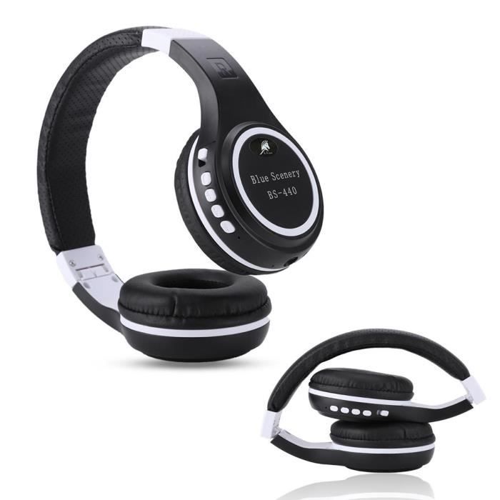 BOYOU BS440 Casque sans fil Bluetooth Écouteur stéréo pliants ...