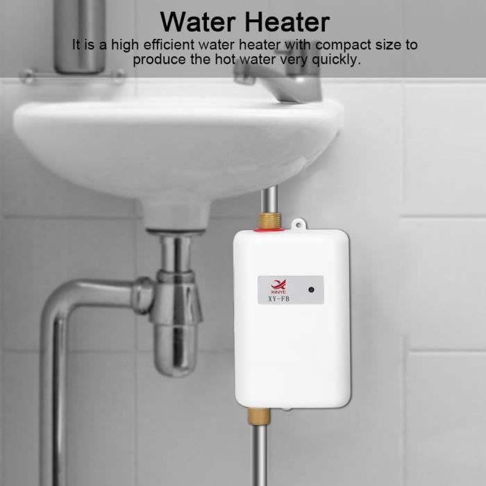 douche mini-chauffe-eau instantané 220V 3800W Chauffe-eau électrique sans réservoir Chauffe-eau à température constante avec écran LCD pour cuisine Chauffe-eau instantané salle de bains UE en or 