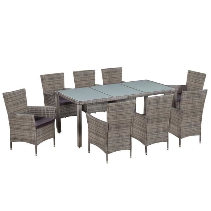 Tidyard 17 Pcs Jeu De Mobilier D Exterieur Pour Jardin Terrasse Ou Patio Salon De Jardin Canape De Jardin En Resine Tressee Et Achat Vente Salon Bas De Jardin Tidyard