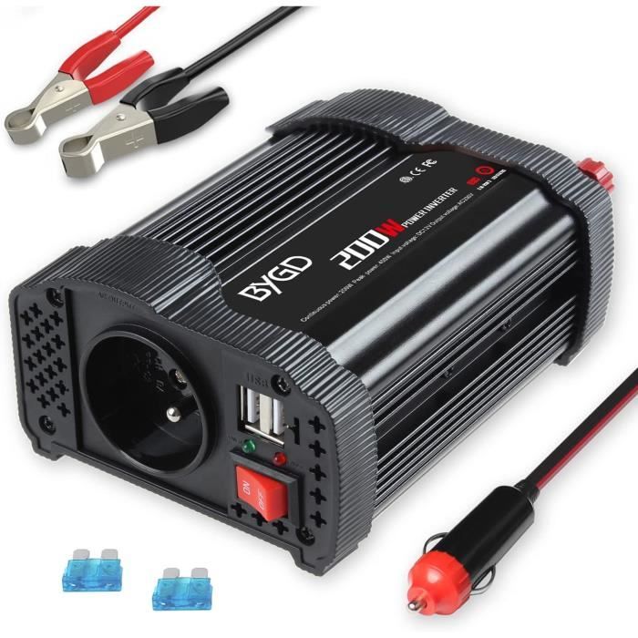 Convertisseur De Tension - Bygd 12v 220v 200w / 400w Onduleur Voiture Convertisseur 3.1a Double Transformateur Chargeur