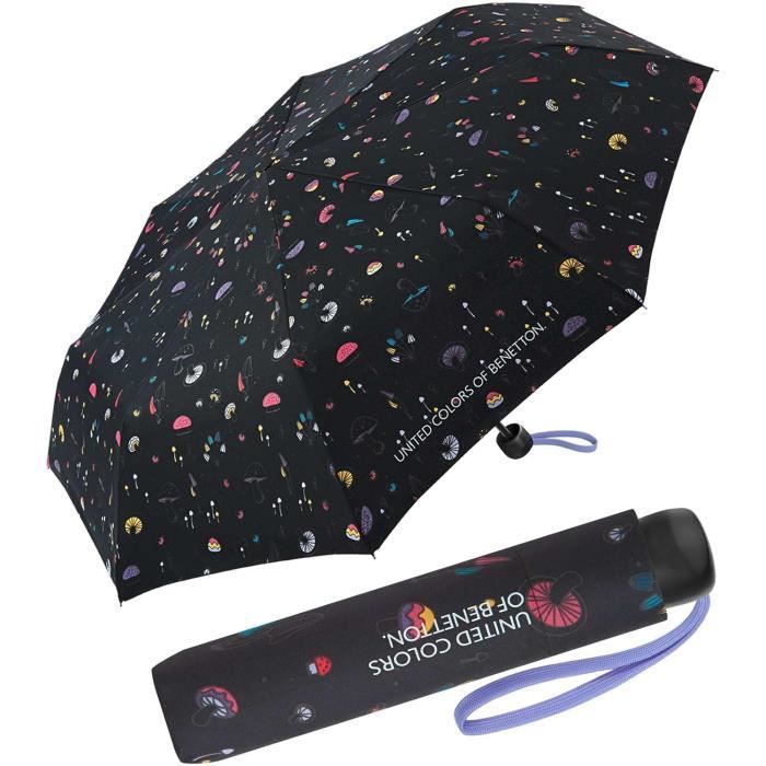 Parapluie De Poche Parapluie Compact Benetton - Motif Good Vibes - 95cm Ouvert - 270g - 100% Polyester Parapluie Femme