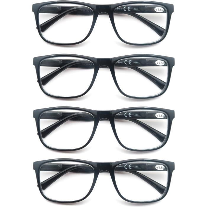 4 Paire De Lunettes De Lecture 0.75 Homme Femme Lunettes Loupe Monture Legere Branches A Ressort Lunettes De Vue 4 Noir n614 Achat Vente lunettes de lecture Cdiscount