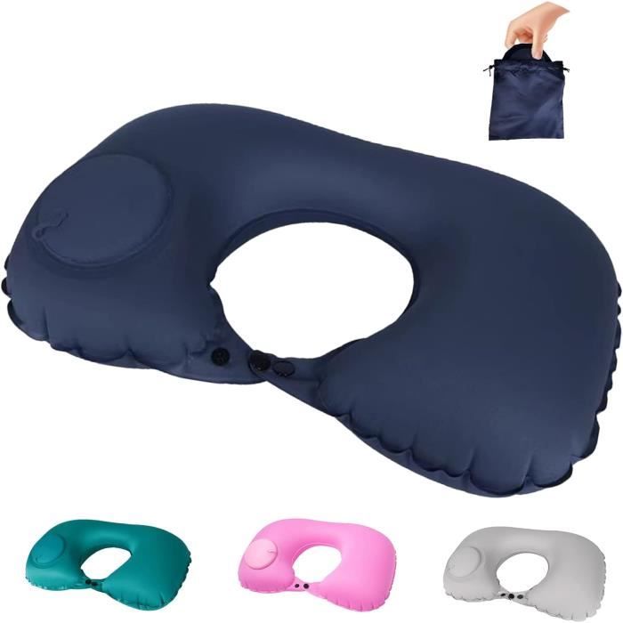 Oreiller De Voyage Gonflable En Forme De H - Avec Capuche - Léger Et Pliable - Neuf