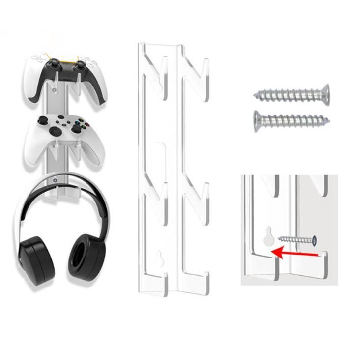 Support Mural WOP Pour Manettes PS5 Et PS4 - 2 Broches - Chargeur Ou Rangement