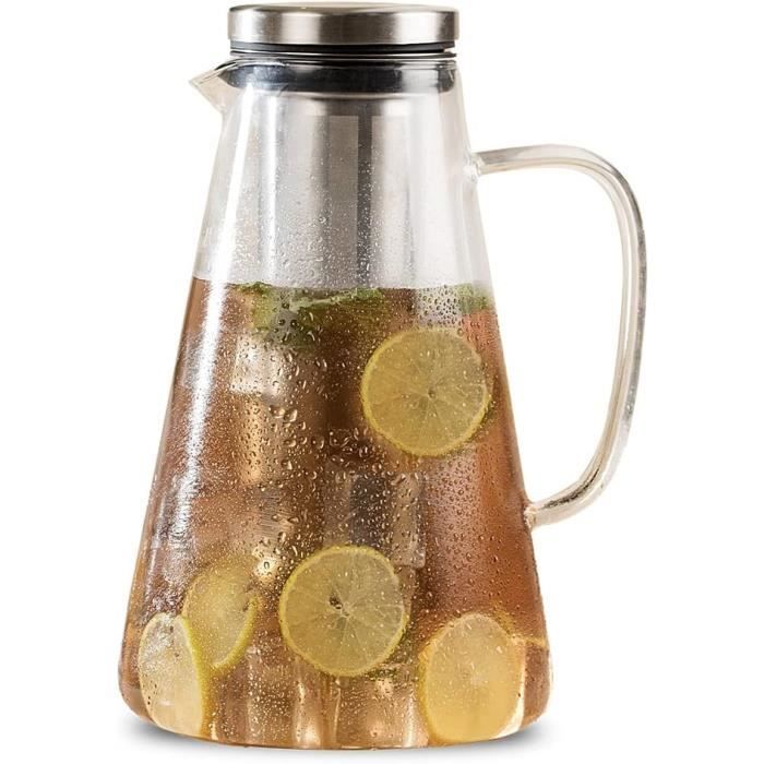 Pichet à Infusion D’eau – 2 Litres, Avec Infuseur Intégré, Idéal Pour Thé Glacé Et Eaux Fruitées !