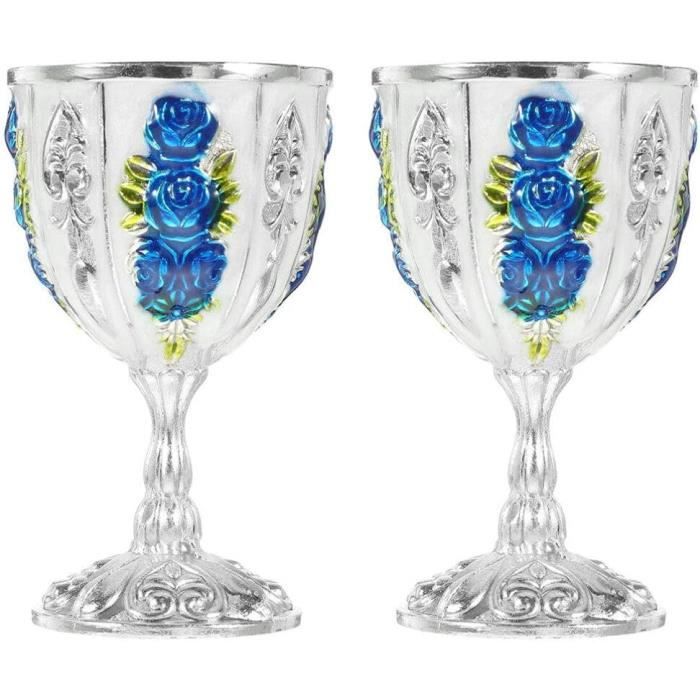 Leopaca Gobelet à Calice Vintage, Forme Fleur Verres Relief Tasses