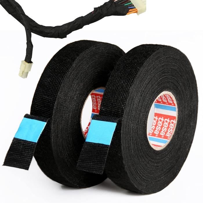 4 PCS Gaine Electrique Automobile En Flan 19mm15m Ruban Chiffon De Voiture Antifriction Antisalissure Scotch Tissu Reduction De Bruit Antiderapant Pour Voiture Moto Fil Electrique 71481505