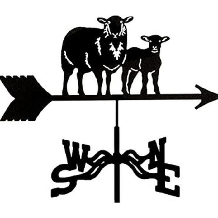 Girouette Professionnelle En Métal Noir Avec Support De Toit, Décoration De Toit Pour Abri De Jardin