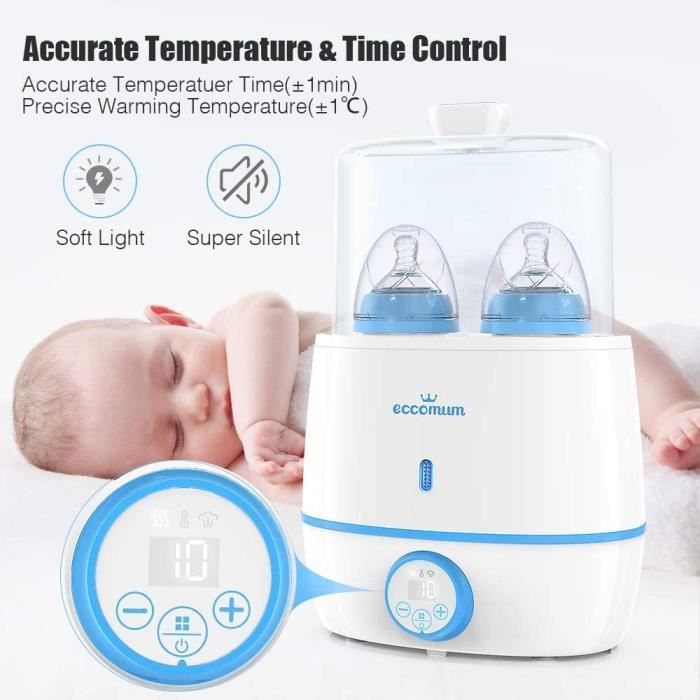 Chauffe Biberon Eccomum 6 En 1 Double Chauffe Biberon Avec Ecran Lcd Numerique Degivrage Et Sterilisation Chauffage Ultra Rapide Cdiscount Puericulture Eveil Bebe