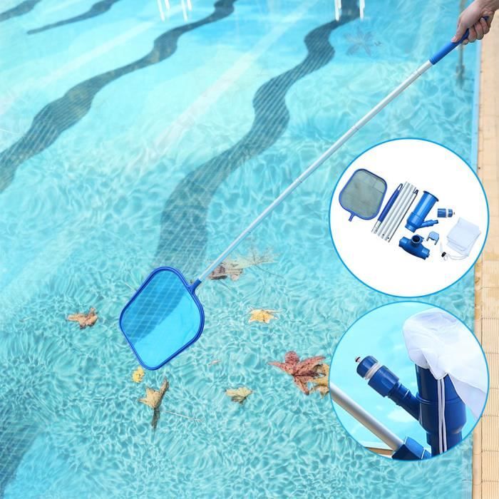 aspirateur de piscine piscine a spa piscine vide jet nettoyage outil tete manuel de peche filet ensemble d outils ue jp195 cdiscount jardin