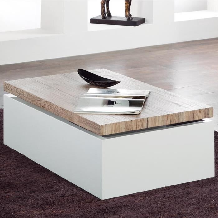 Table Basse Moderne Avec Coffre Laurette L 100 X P 60 X H 34 Cm
