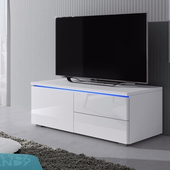 Meuble Tv Banc Tv Luv Single 100 Cm Blanc Mat Blanc