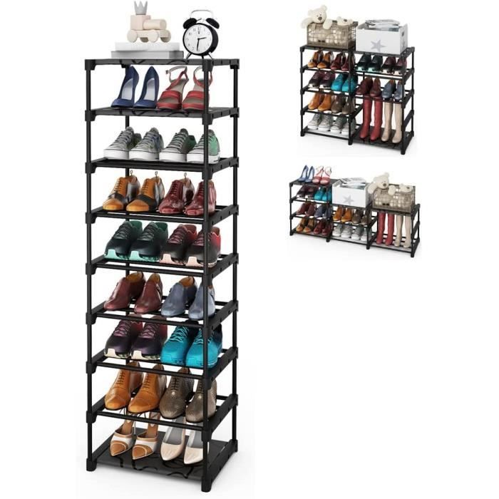 Étagère à Chaussures étroite 8 Niveaux – Meuble De Rangement Gain De Place