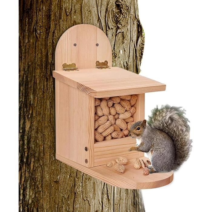 Mangeoire à écureuils en Bois Mangeoire extérieure pour écureuils,Boîte  d'alimentation extérieure pour écureuil de Jardin pou[642] - Cdiscount
