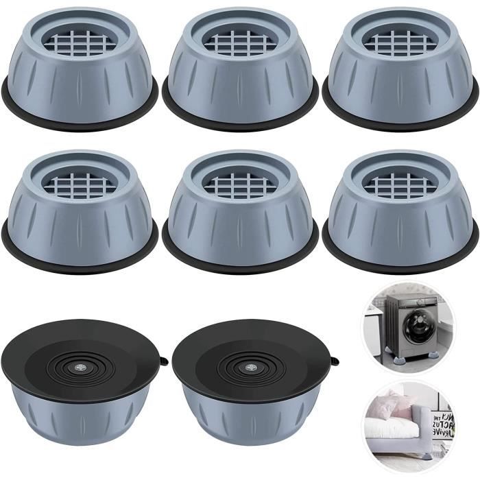 Tapis Anti Vibration Machine a Laver, 8 Pièces Patin Anti Vibration Lave Linge, Pied Machine a