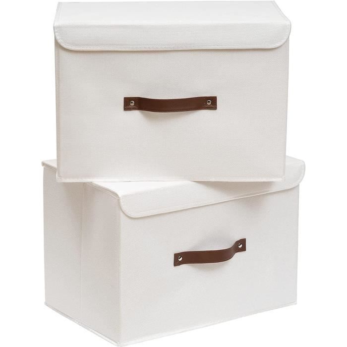 SYEXDZON Boîtes de Rangement, Lot de 4, Cubes de Rangement Pliable, Paniers de Rangement en Tissu Non-Tissé avec Poignée, pour Étagères, Jouets et Vêtements, 47*28*20cm SYEXDZON Boîtes de Rangement, Lot de 4, Cubes de Rangement Pliable, Paniers de Rangement en Tissu Non-Tissé avec Poignée, pour Étagères, Jouets et Vêtements, 47*28*20cm