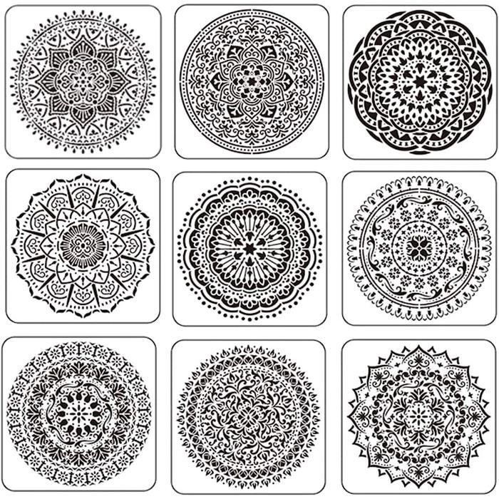 Lot De 9 Pochoirs Noël Réutilisables – Enfant, Artisanat, Pour Cartes, Décorations