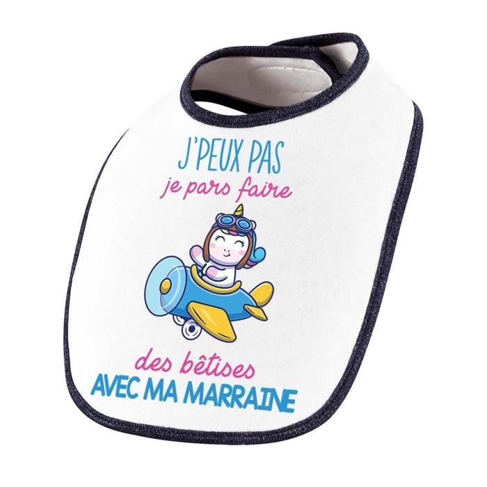 Bavoir Bébé Licorne Avion – Imprimé En France, 100% Coton Bio Et Fermeture Pratique