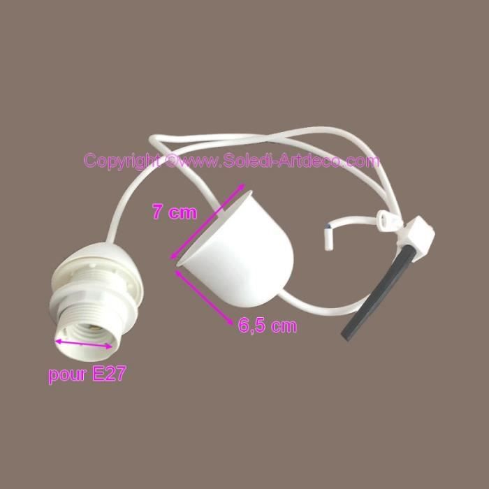 Lot De 3 Douilles E27 Avec Câble 1.8m Et Interrupteur - Socle Lampe Suspension