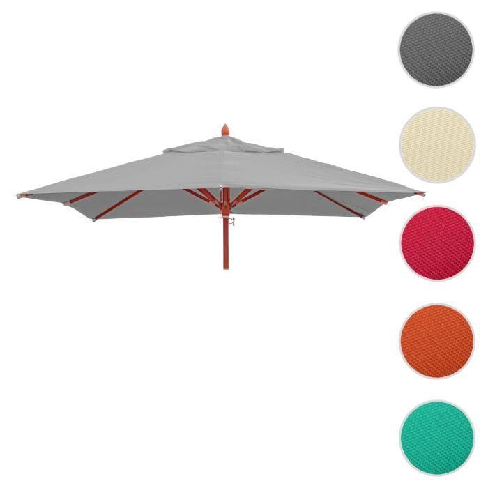 Toile pour parasol gastronomie en bois HWC-C57, carré 3x3m polyester 3kg ~ gris clair
