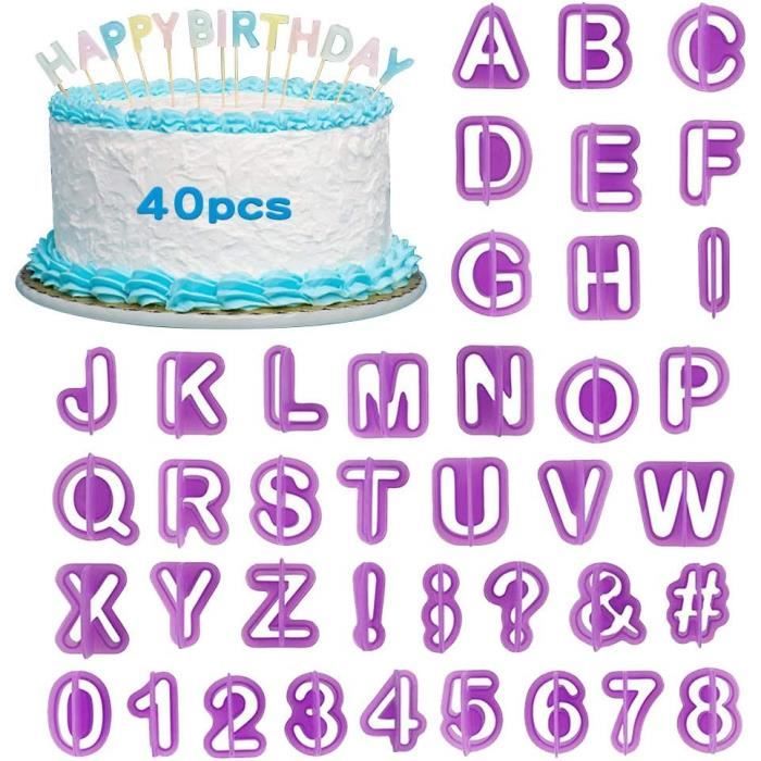 150 Emporte-Pièces Alphabet/Chiffres UKOFEW - Pour Biscuits/Fondant - Alimentaire