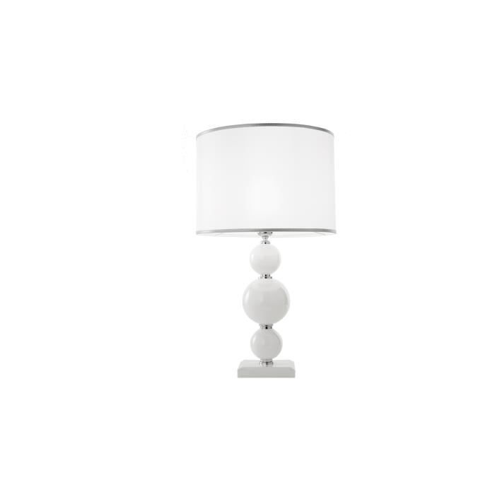 Lampe de table - TEBE - Grand modèle - Verre blanc fait main - Éclairage LED - Design contemporain