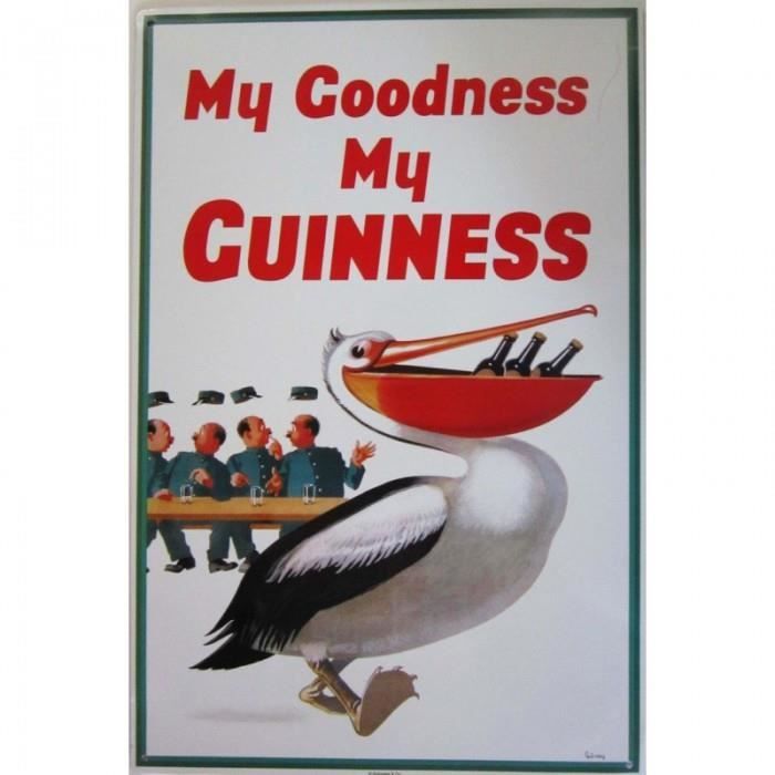 Guinness Plaque Panneau Signe Rugby Irlandais Petit Métal Etain Pub 