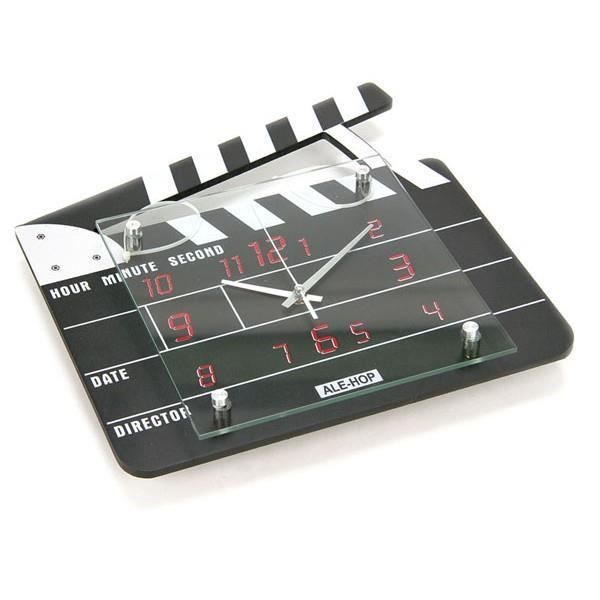 Réveil Clap de Cinéma LED 22x16cm - Ambiance Hollywood à la Maison