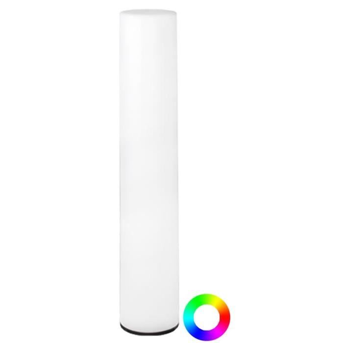 Lampadaire polyéthylène blanc Intérieur Extérieur Fity Ø19 x H160 cm batterie rechargeable + télécommande - Couleur éclairage