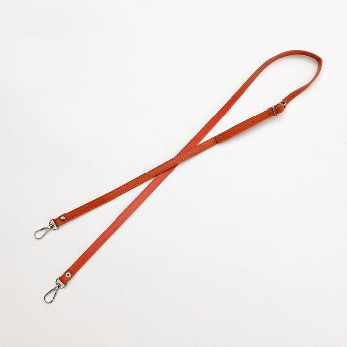 Chaîne/sangle Réglable En Cuir Pour Sac à Main - Boucles Boules, 47 Cm, Marron