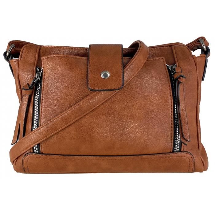 sac bandoulière femme cuir camel