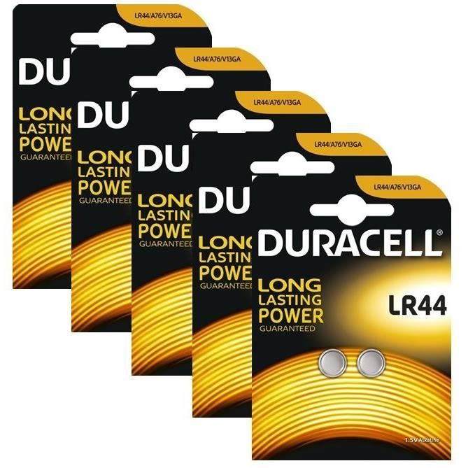 DURACELL  px76a piles bouton alcalines lr44 a76 - 1. 5v - lot de 5x2 (10 piles)