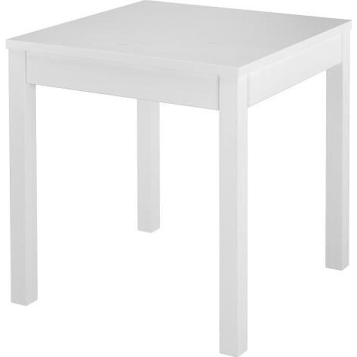 table à manger en pin massif laqué blanc - erst-holz - 90.70-50aw - carré - 4 places - blanc