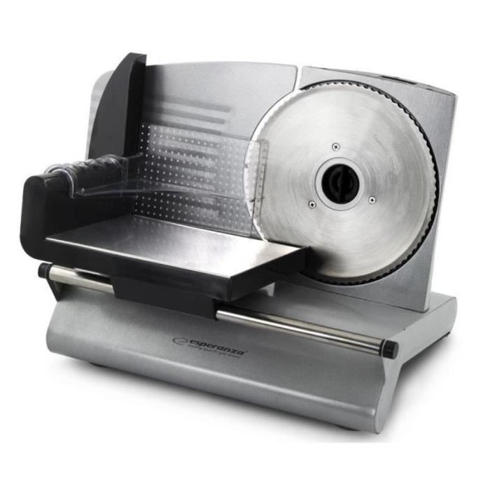 Trancheuse - ESPERANZA - EKM018K - 150W - Argent métallisé - Blanc