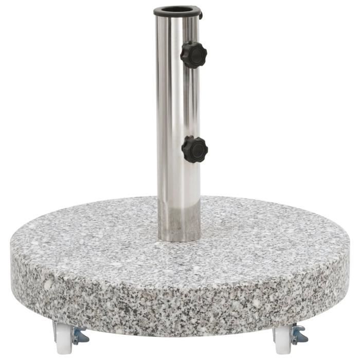 Socle de parasol Granite 30 kg Rond Gris - FDIT - A monter soi-même - Métal - Diamètre 45 cm - Poids 30 kg
