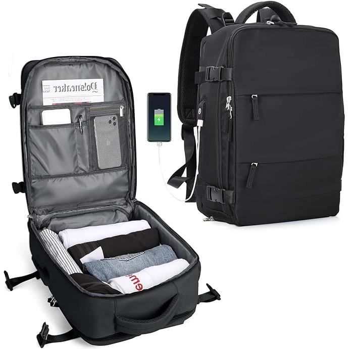 Sac a Dos Voyage Cabine FREOSEN 42x17x31cm Impermeable Avec Port de Charge USB Noir Cdiscount Bagagerie Maroquinerie