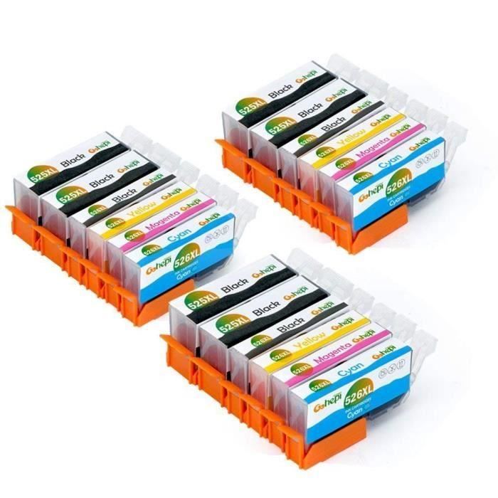 10 Cartouches Compatibles Pour Canon Pixma MG5250 - PGI525 CLI526 - Encre Multicolore