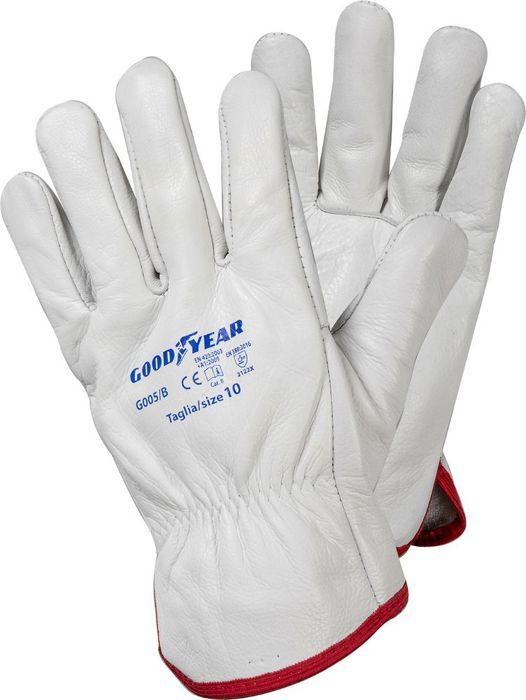 Gants De Protection Goodyear Gants en Cuir Pleine Fleur Taille 10 Couleur Blanche Gants de Travail