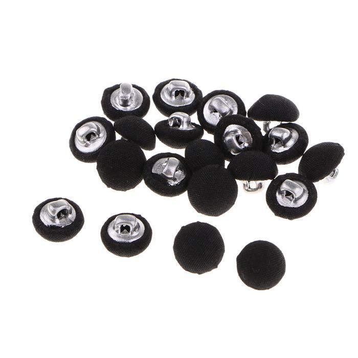 Cuir noir boutons recouverts de tissus d'ameublement/vêtements 14 mm/19 mm/23 mm