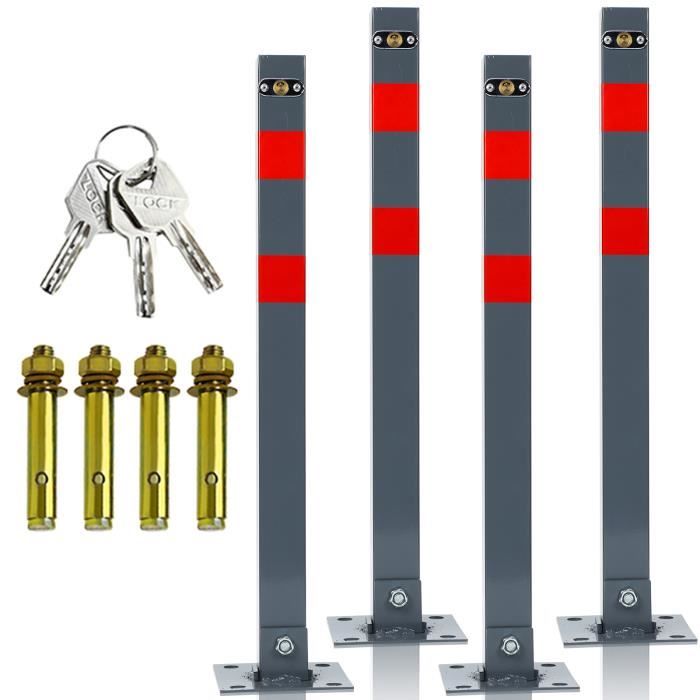 Barrière De Parking Automatique Avec 2 Télécommandes - Poteau Pliable Sécurité Voiture - Kit Mobile