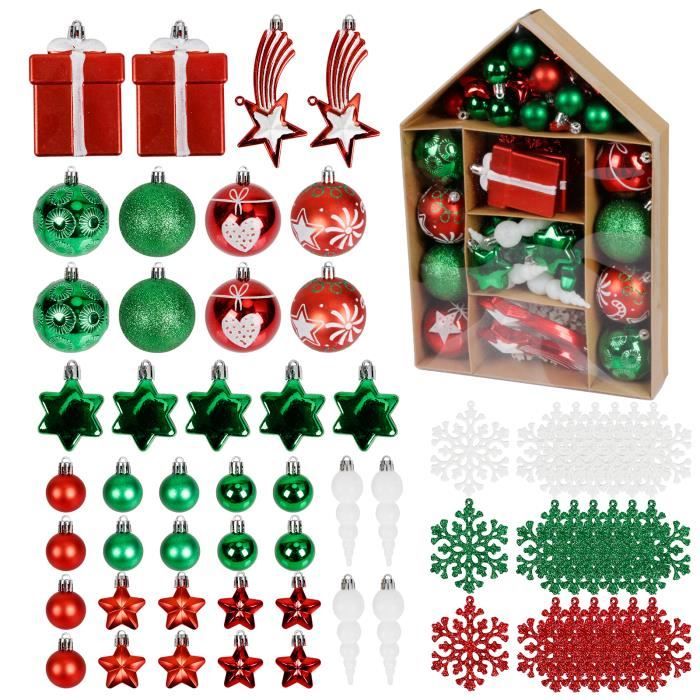Lot De 48 Boules De Noël En Velours Bordeaux - Diamètres 4, 6, 8 Cm, Incassables, Avec Corde Et Capuchon Métal, Pour Sapin, Déco - 10