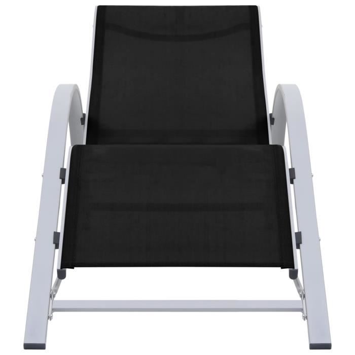 chaise longue - kimiss - noir - textilène et aluminium - contemporain - jardin