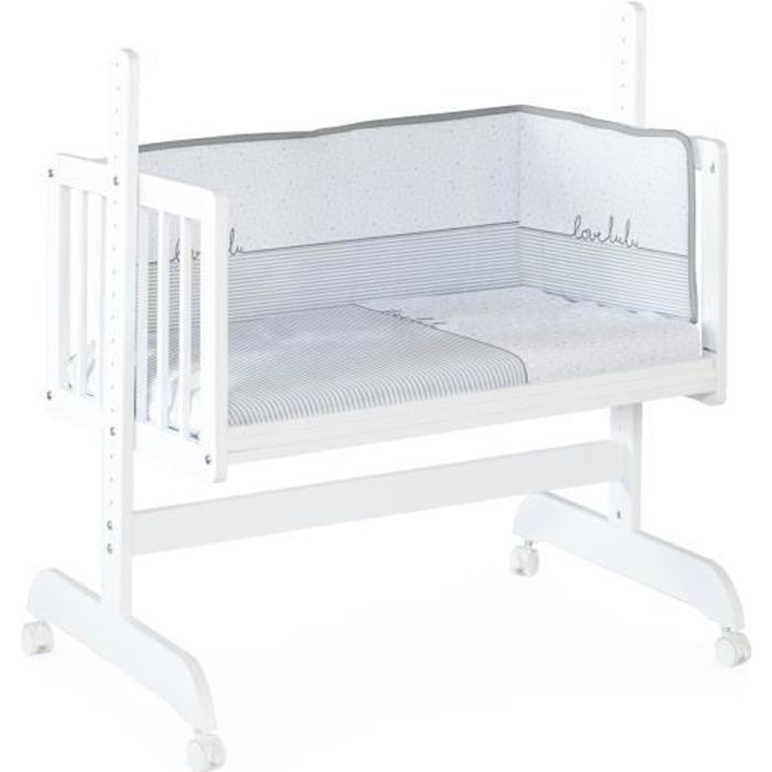 LULU CASTAGNETTE Berceau Ensemble Complet All Lulu 55x85 cm Gris