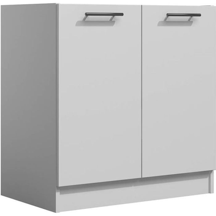 LILA - Meuble de cuisine bas 80 cm 2 portes blanc