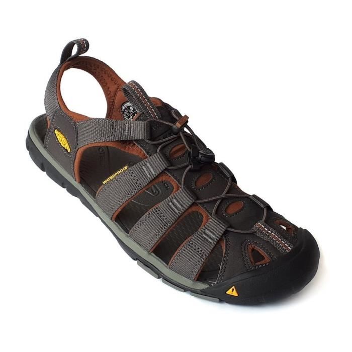 Sandales - KEEN - Clearwater Cnx - Cuir marron - Boucle de serrage - Pare-pierre avant